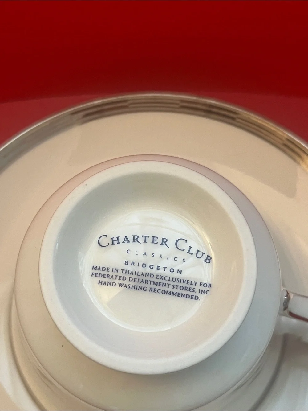 Charter Club Bridgeton Cup & Saucer 3478723 set of 2